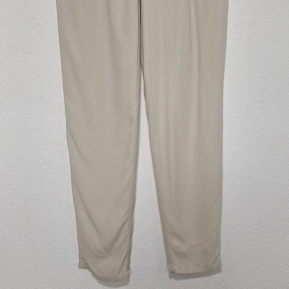 Eileen Fisher Quiet Luxury Cream Preppy 100% Silk Baggy Tapered Trouser Pants XS - Picture 3 of 10